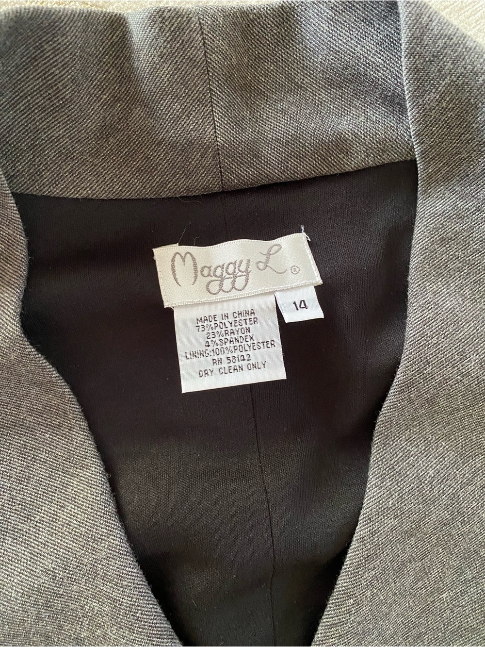 Maggy London Gray Sheath Dress Shawl Collar Career Office Size 14 - Picture 10 of 14